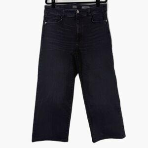 J Jill Jeans Womens 14 High Rise Full Leg Black Stretch Denim Wide